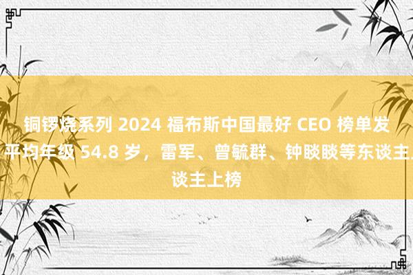 铜锣烧系列 2024 福布斯中国最好 CEO 榜单发布：平均